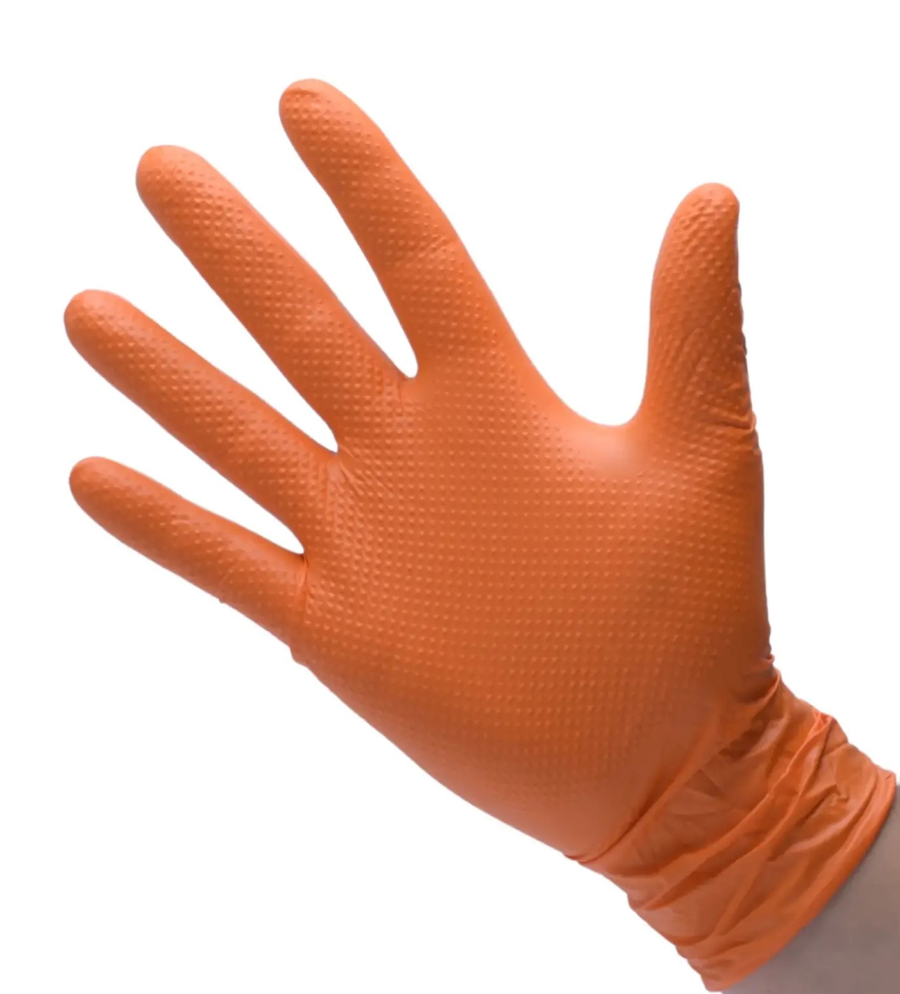 Nitril handschoenen met grip, Oranje